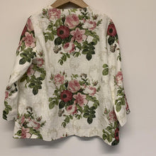 Load image into Gallery viewer, MOOR White Ladies Long Sleeve V-Neck Classic Flower Jacket Size UK L NEW
