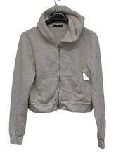 Load image into Gallery viewer, BRANDY MELVILLE Ladies MH123 White Cropped Zip Crystal Hoodie Approx. M
