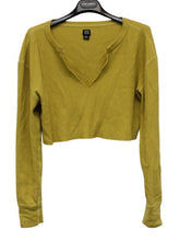 Load image into Gallery viewer, BDG URBAN OUTFITTERS Ladies Mustard Yellow Stretch Waffle Knit Cropped Top S
