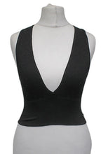 Load image into Gallery viewer, OUT FROM UNDER URBAN OUTFITTERS Ladies Black Ribbed V-Neck Cropped Vest Top S
