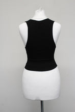 Load image into Gallery viewer, OUT FROM UNDER URBAN OUTFITTERS Ladies Black Ribbed V-Neck Cropped Vest Top S
