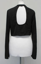 Load image into Gallery viewer, TOPSHOP Ladies Co-Ord Black Ruched Front Cut-Out Back Cropped Top UK8 EU36
