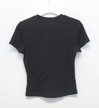 Load image into Gallery viewer, CIDER Girls Ladies Black Crew Neck Short Sleeve Plain Basic T-Shirt Size S
