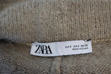 Load image into Gallery viewer, ZARA Ladies Beige Elasticated Waist Knitted Wool Alpaca Mix Trousers S W26 L31
