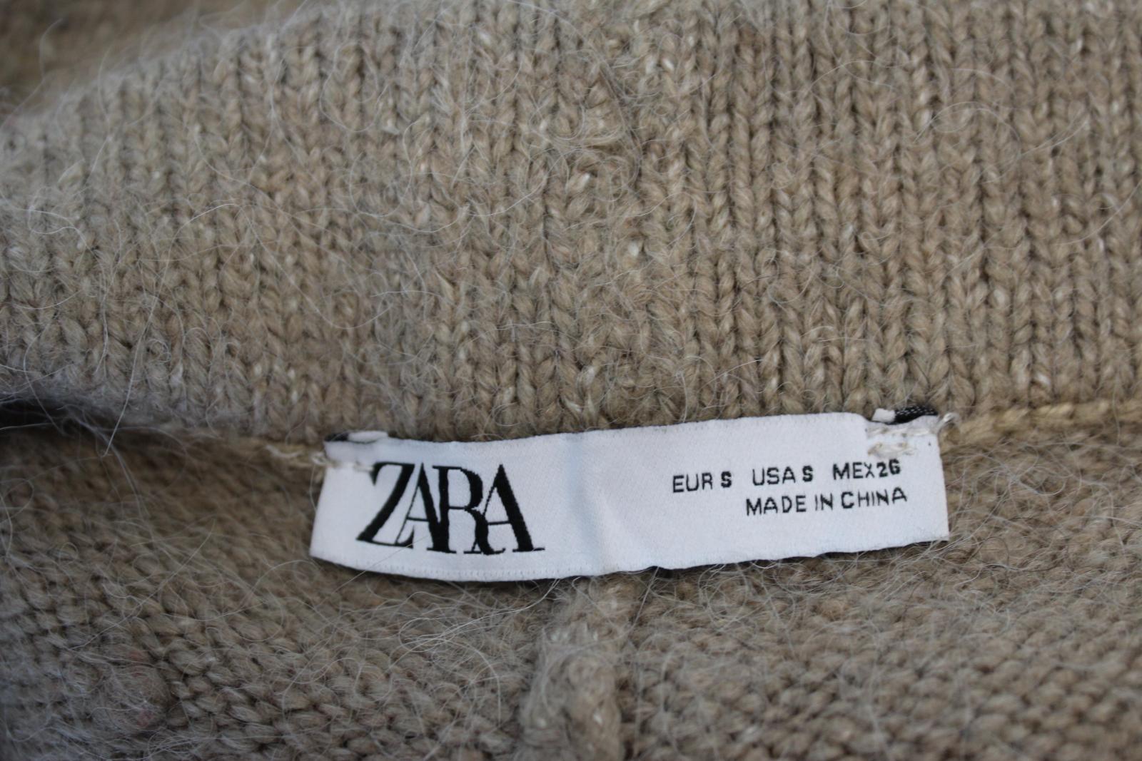 ZARA Ladies Beige Elasticated Waist Knitted Wool Alpaca Mix