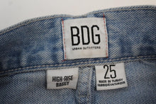Load image into Gallery viewer, BDG URBAN OUTFITTERS Ladies Blue Zip Fly High Rise Baggy Ripped Denim Shorts 25
