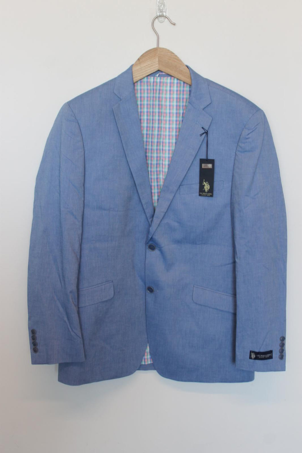 U.S. POLO ASSN. Menâs Blue Cotton Ram Sports Jacket Blazer Size 42R BNWT