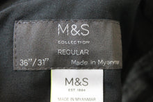 Load image into Gallery viewer, M&amp;S Menâs Black Wool Smart Dress Trousers W36 L31
