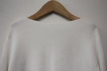 Load image into Gallery viewer, VINCE Ladies Cream White Cotton Ribbed Knit Long Sleeve Sweater Jumper Size M
