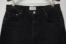 Load image into Gallery viewer, AGOLDE Ladies Black Cotton Blend High-Rise Slim Distressed Nico Jeans W30 L26
