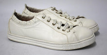 Load image into Gallery viewer, AGL Ladies Ivory White Leather Low-Top Elastic Ankle Sneakers Trainers EU39 UK6
