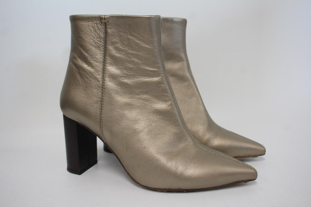 SOSANDER Ladies Angel Gold Soft Leather Side Zip High Heel Ankle Boots UK5
