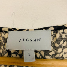 Load image into Gallery viewer, JIGSAW Black Ladies Long Sleeve V-Neck A-Line Midi Length Dress UK L
