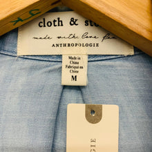 Load image into Gallery viewer, CLOTH &amp; STONE X ANTHROPOLOGIE Blue Denim Shirt Ladies Button-Up Size UK M
