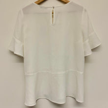 Load image into Gallery viewer, MADEWELL White Ladies Short Sleeve Round Neck Basic Blouse Size UK M
