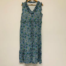 Load image into Gallery viewer, GHOST Blue Ladies Sleeveless V-Neck Knee Length Floral Pattern Dress Size UK L
