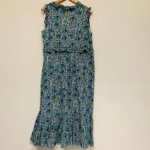 Load image into Gallery viewer, GHOST Blue Ladies Sleeveless V-Neck Knee Length Floral Pattern Dress Size UK L
