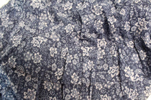 Load image into Gallery viewer, PARKER Ladies Queenie Print Navy Blue Cotton Ruffle Floral Mini Dress M
