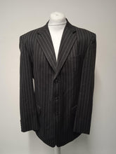 Load image into Gallery viewer, SAVOY TAYLORS GUILD Men&#39;s Grey Wool Striped Suit Jacket &amp; Trousers Size UK44

