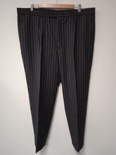 Load image into Gallery viewer, SAVOY TAYLORS GUILD Men&#39;s Grey Wool Striped Suit Jacket &amp; Trousers Size UK44
