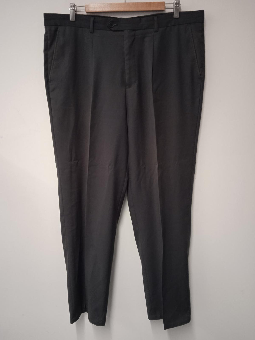 WILLERBY SMITH Men's Grey Straight Leg Zip-Fly 4-Pocket Suit Trousers Size UK46