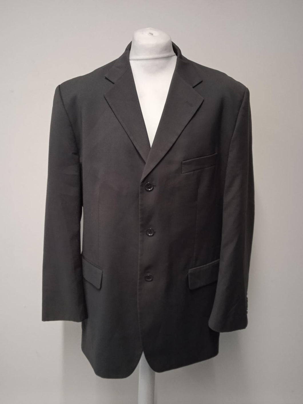 WILLERBY SMITH Men's Grey Long-Sleeve Single Breasted Suit Jacket Size UK46