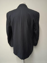 Load image into Gallery viewer, HUGO BOSS Men&#39;s Black &amp; White Striped Wool Suit Jacket &amp; Trousers IT54 UK44
