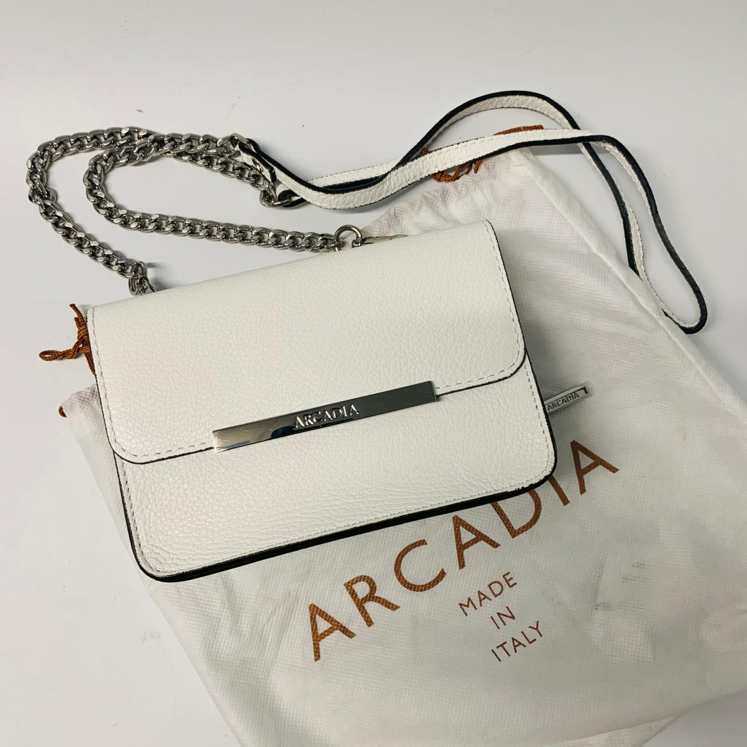 ARCADIA White Ladies Small City Clutch Storage Shoulder Handbag NEW