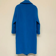 Load image into Gallery viewer, ZARA X MANTECO Bright Blue Ladies Long Sleeve Collared Pea Coat Size UK XS
