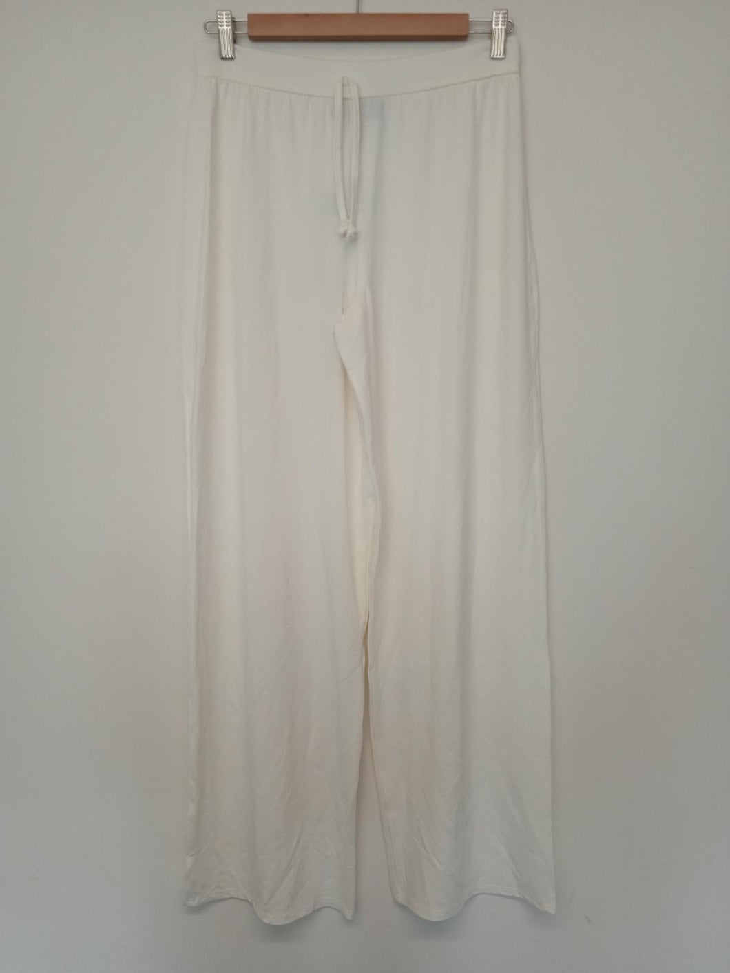KAREN MILLEN Ladies Ivory Wide-Leg Stretch Casual Lounge Trousers Size UK8 NEW