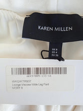 Load image into Gallery viewer, KAREN MILLEN Ladies Ivory Wide-Leg Stretch Casual Lounge Trousers Size UK8 NEW
