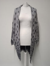 Load image into Gallery viewer, KAREN MILLEN Ladies Grey Dalmatian Pattern Long Sleeve Open Front Cardigan S
