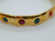Load image into Gallery viewer, MONDO MONDO Ladies Gold-Plated Brass Fortuna Bangle Bracelet One Size NEW
