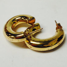 Load image into Gallery viewer, LOREN STEWART Pompa Yellow Gold Vermeil Hoop Oval Shape Hoop Earring NEW RRP 100
