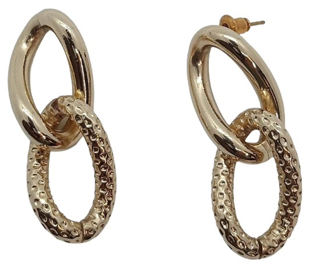 BY ALONA Ladies Taylor 18K Gold Plated Link Textured Drop Earrings OS RRP120