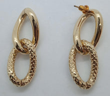 Load image into Gallery viewer, BY ALONA Ladies Taylor 18K Gold Plated Link Textured Drop Earrings OS RRP120
