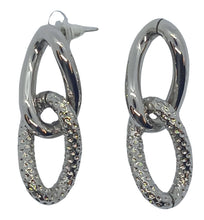 Load image into Gallery viewer, BY ALONA Ladies Silver-Tone Textured Taylor Link Earrings One Size RRP120 NEW
