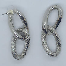 Load image into Gallery viewer, BY ALONA Ladies Silver-Tone Textured Taylor Link Earrings One Size RRP120 NEW
