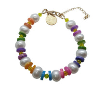 Load image into Gallery viewer, A SINNER IN PEARLS Rainbow Bead Bracelet Pink Charm Multicoloured OS NEW RRP110
