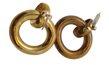 Load image into Gallery viewer, LAURA LOMBARDI Ladies Ciccia Gold Tone Brass Oval Earrings One Size NEW RRP120
