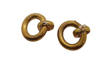 Load image into Gallery viewer, LAURA LOMBARDI Ladies Ciccia Gold Tone Brass Oval Design Earrings OS RRP120

