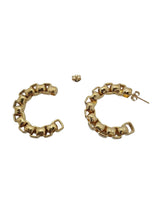 Load image into Gallery viewer, LAURA LOMBARDI Ladies Yellow Gold-Plated Martina Chain Hoop Earrings OS NEW
