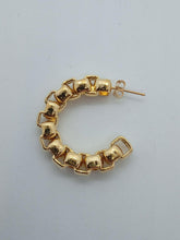 Load image into Gallery viewer, LAURA LOMBARDI Ladies Yellow Gold-Plated Martina Chain Hoop Earrings OS NEW
