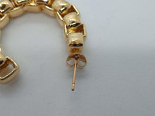 Load image into Gallery viewer, LAURA LOMBARDI Ladies Yellow Gold-Plated Martina Chain Hoop Earrings OS NEW
