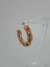 Load image into Gallery viewer, LAURA LOMBARDI Ladies Yellow Gold-Plated Martina Chain Hoop Earrings OS NEW
