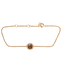 Load image into Gallery viewer, TORY BURCH Pink Miller Chain 18k Rose Gold Crystal Pave Logo Bracelet NEW RRP 75

