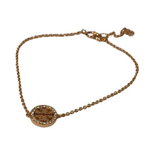 Load image into Gallery viewer, TORY BURCH Pink Miller Chain 18k Rose Gold Crystal Pave Logo Bracelet NEW RRP 75
