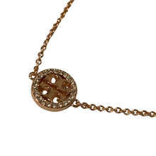 Load image into Gallery viewer, TORY BURCH Pink Miller Chain 18k Rose Gold Crystal Pave Logo Bracelet NEW RRP 75
