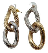 Load image into Gallery viewer, BY ALONA Draco Curb Chain Earrings Twist Gold &amp; Silver Plated OS NEW RRP130
