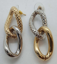 Load image into Gallery viewer, BY ALONA Draco Curb Chain Earrings Twist Gold &amp; Silver Plated OS NEW RRP130
